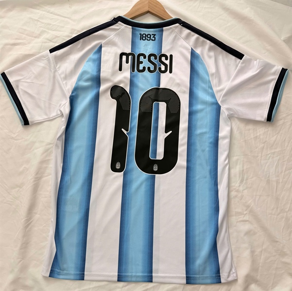 Áo bóng đá Argentina World Cup 2026 in Messi-10 vải Cotton Polyester nguyên tem
