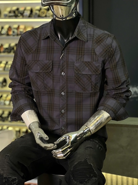 SMTD- THREE-1126A-2 caro tím đậm mix xanh rêu