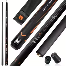 Cơ Phá Bida Lỗ (Pool) The Crack Little Monster , Ngọn Carbon Fiber 12.9mm, Ren Uni-loc Tháo Nhanh,CLASSIC UV GRIP-BLACK