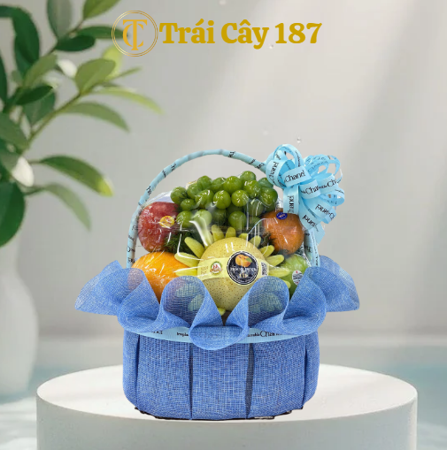 Giỏ Trái Cây Nhập Khẩu Tone Xanh Dương