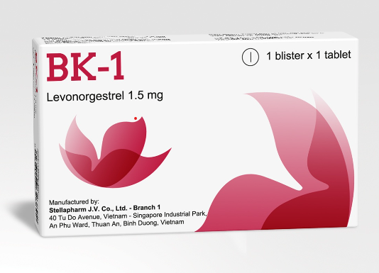 Thuốc tránh thai BK-1 (Levonorgestrel 1,5mg) (Hộp 1 vỉ x 1 viên) -Bách Khang