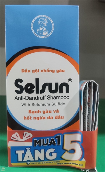 Dầu gội Chống gàu (SELSUN ANTI- DANDRUFF SHAMPOO WITH SELENIUM SULFIDE) 100 ml + 5 gói dầu gội selsun 5ml