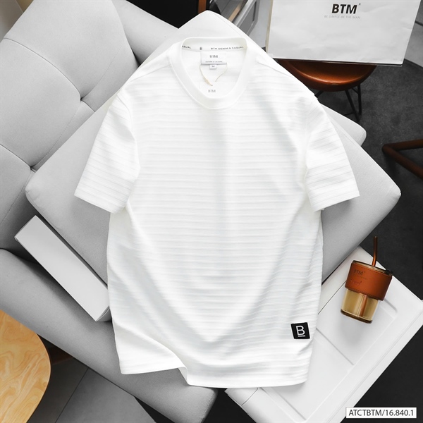 Áo Thun cotton gân dệt ngang Regular thoải mái AT01