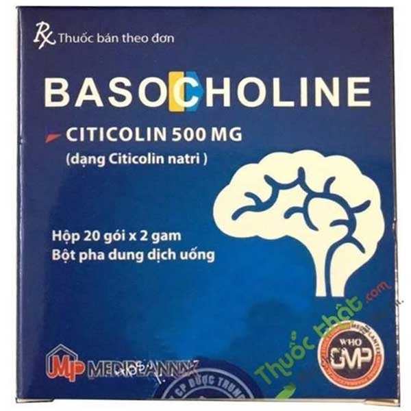 Bột Basocholine 500mg Mediplantex điều trị các rối loạn trí nhớ và hành vi (20 gói x 2g)