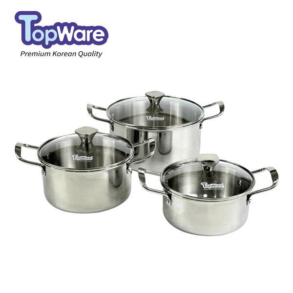 BỘ 3 NỒI INOX LIỀN KHỐI SKY LINE ( NỒI 18-20-24 ) MODEL TWSL-33-SS