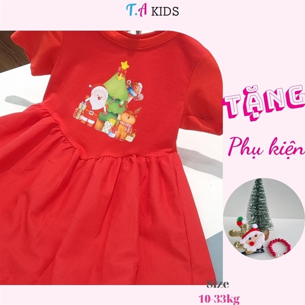 Váy đỏ giáng sinh tùng váy chất thô hàn