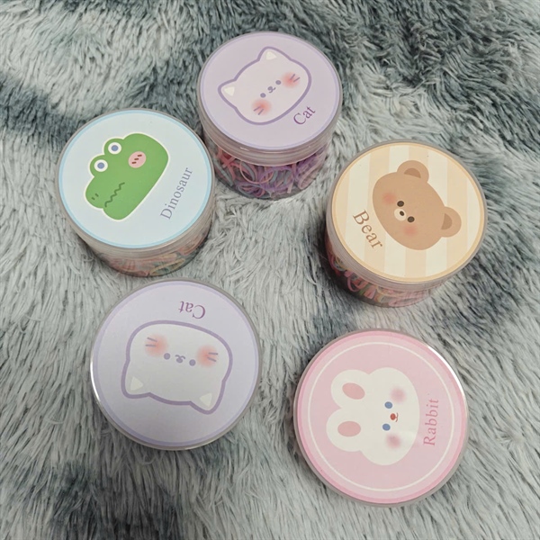 Hộp chun buộc tóc in hình