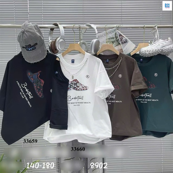 33660-Áo pull trắng chữ Basket