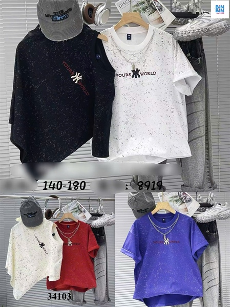 34103-Áo NY màu cam loang