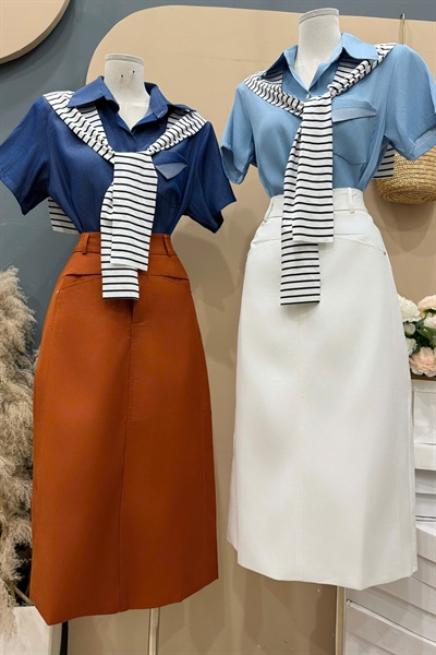 Cv kaki 2 da túi xẻ trước C107