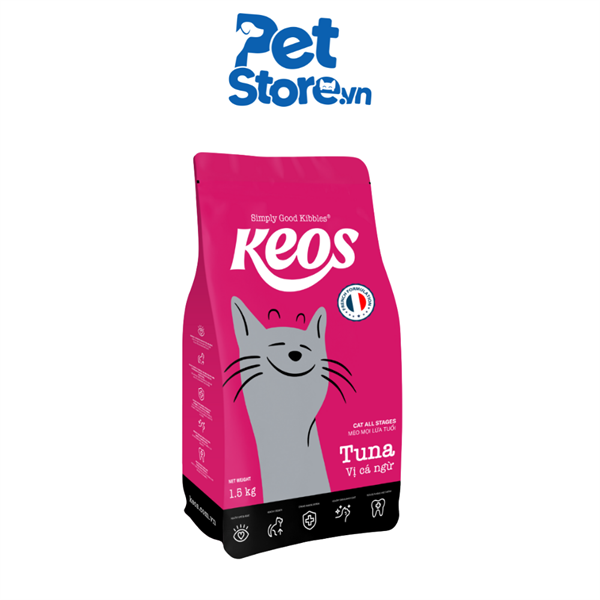 Hạt Cho Mèo Keos Mọi Lứa Tuổi - Vị Cá Ngừ 350g