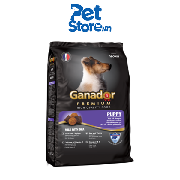 Hạt Cho Chó Con Ganador Premium Puppy Milk & DHA - Vị Sữa & DHA 3kg