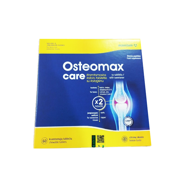 Viên Nhai Osteomax Care AconitumTăng Chiều Cao, Chống Loãng Xương (Hộp 2 lọ x 30 viên)