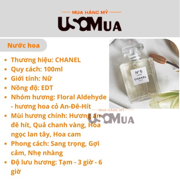 Chanel no.5 l'eau edt 100ml