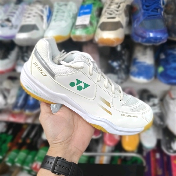 Giầy Yonex 220cr Trắng logo Xanh