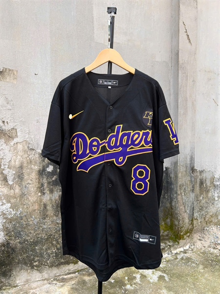 MLB Los Angeles Dodgers 8-24(Bryant) - Đen chữ tím/vàng