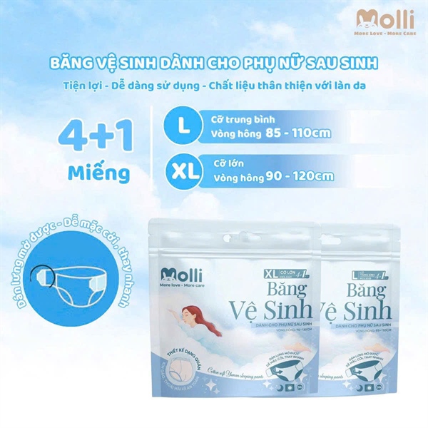 Băng vệ sinh Molli cho mẹ sau sinh MOL3028 5 miếng