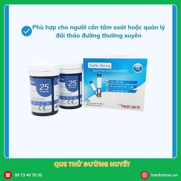 Que thử đường huyết Safe-Accu (50 que/ hộp) và Kim lấy máu Soft (1 hộp/ 50 chiếc)