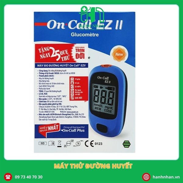 Máy đo đường huyết On-Call EZII mg/dL (KHÔNG kèm que) Mã SP: G113-254K