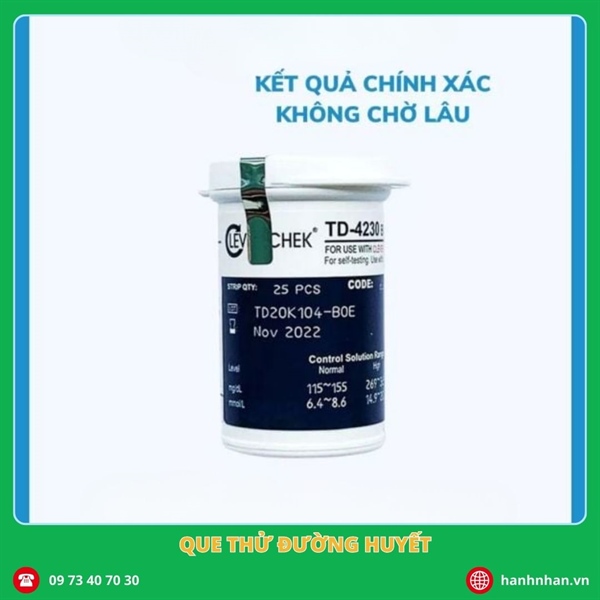 Que thử đường huyết Clever Chek TD-4230