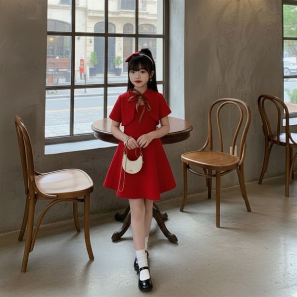 ĐẦM XÒE KÈM ÁO KHOÁC (THÊM CÀI NƠ TÓC)