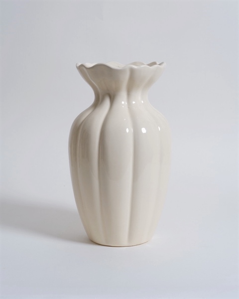 Bình hoa - Muse - Trắng kem - Size L - 24.5 x 12cm