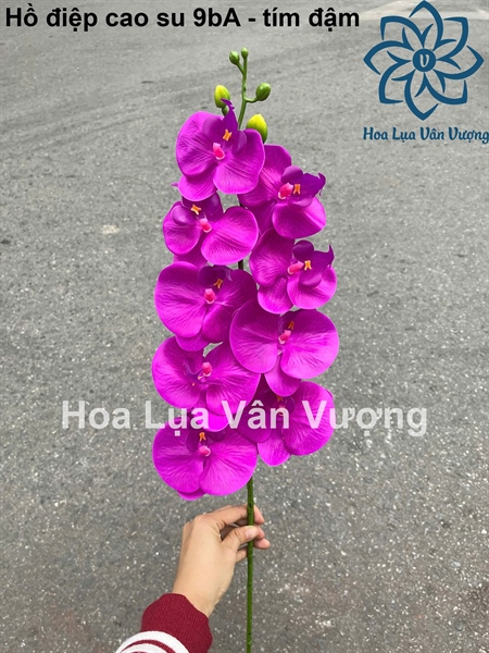 Hồ điệp cao su 9b A - Tím đậm - Hồ điệp, lan - Hoa Lụa Vân Vượng