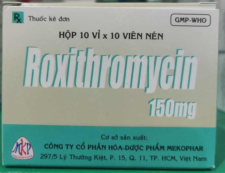 Roxithromycin 150mg Mekophar (Hộp 10 vỉ x 10viên) 2