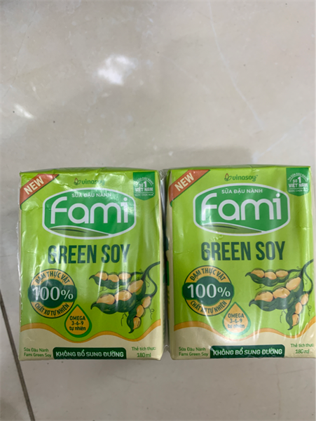 Fami Green Soy không bổ sung Đường 180ml x 36 hộp