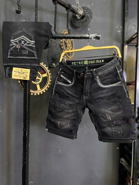 Sort Jean 3K DENIM S8 Đen rách độ chỉ SS26