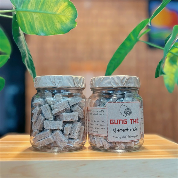 Gừng Thẻ Vị Chanh Muối - Hũ Thủy Tinh