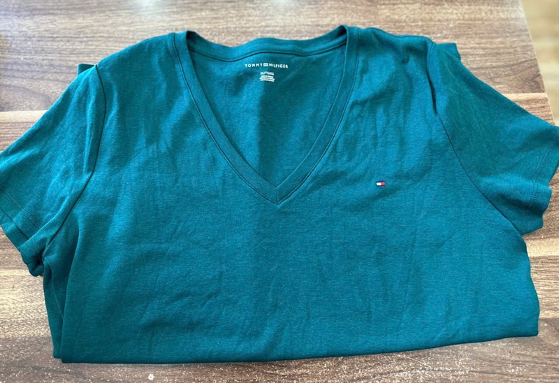 ÁO THUN TOMMY XANH CỔ VỊT SIZE XL