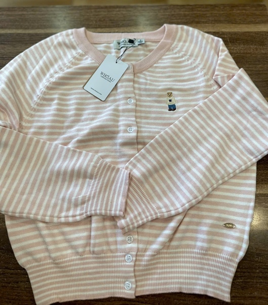 ÁO DỆT KIM SỌC HỒNG GẤU SIZE S