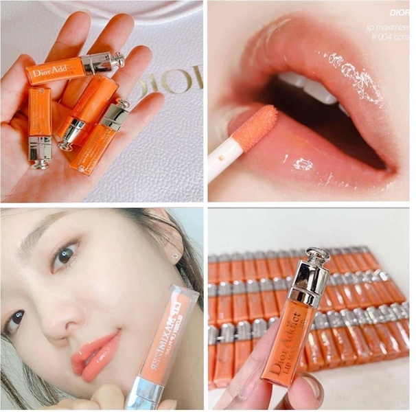 Son dưỡng Dior Addict Lip Maximizer 004 Coral Cam san hô Mini 2ml.