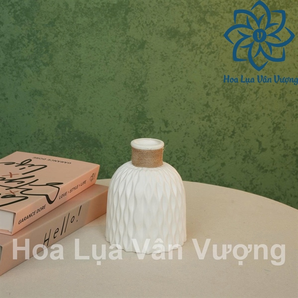 Bình nhựa dây thừng - Lọ hoa - Hoa Lụa Vân Vượng