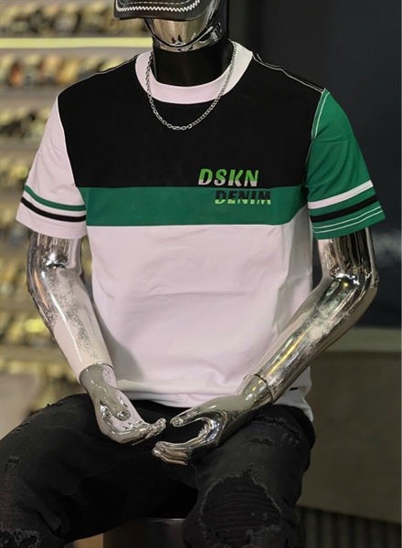 Thun CT - Tháp Đen - Trắng xanh lá thêu DSKN DENIM