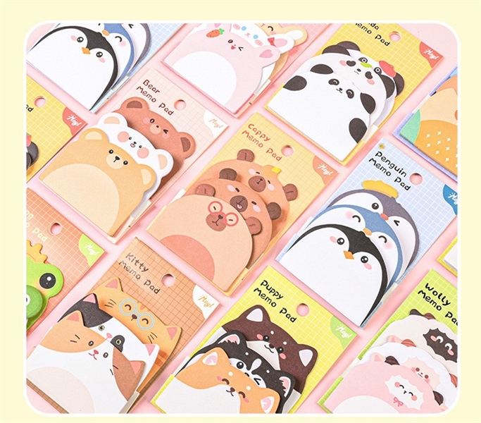 Set 10 tệp NOTE THÚ XINH 3 TẦNG, MEMO PAD - W836, 10.5x6.5cm, SP2865