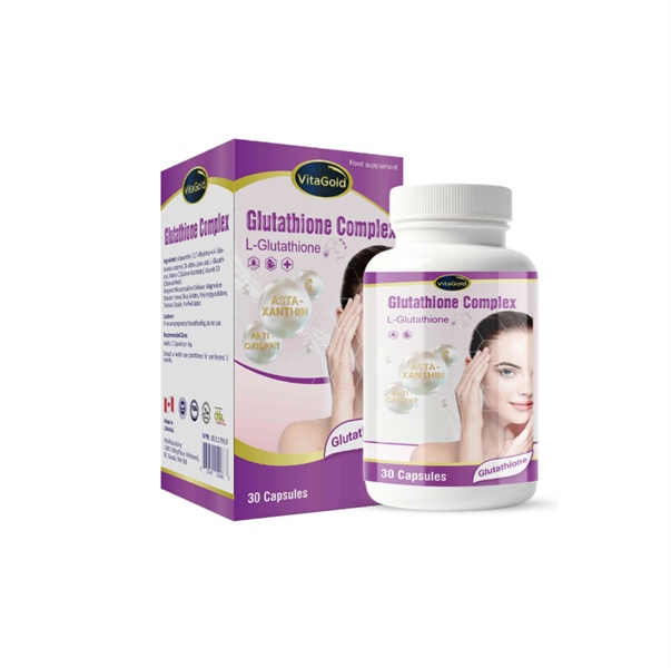 Vitagold Glutathione Complex Canada Chống lão hóa, cải thiện nám da (Hộp 30 viên)