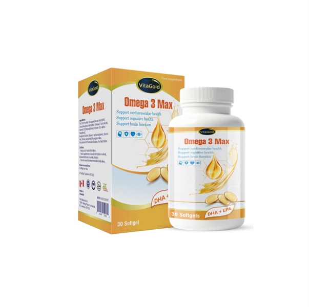 Vitagold Omega 3 Max Canada Hỗ trợ tim mạch và não (Hộp 30 viên)