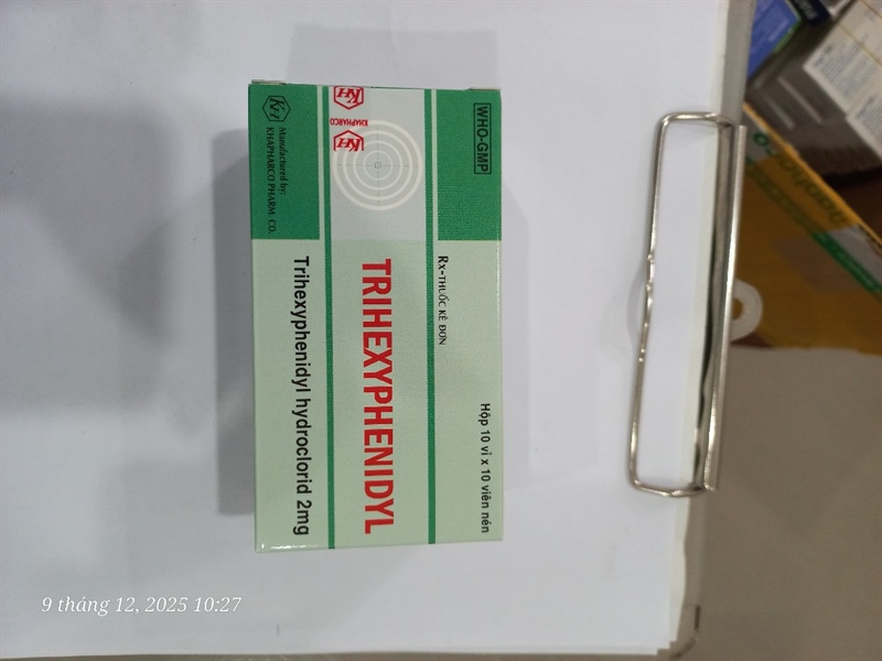 Trihexyphenidyl 2mg (Hộp 10 vỉ x 10 viên) - Khánh Hòa 2