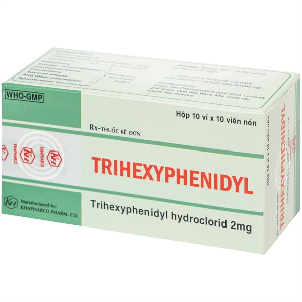 Trihexyphenidyl 2mg (Hộp 10 vỉ x 10 viên) - Khánh Hòa