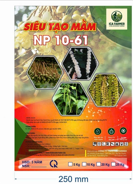 Siêu Tạo Mầm NP 10-61 ICA FARMER bao 10kg