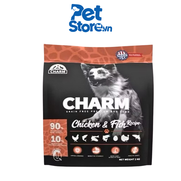 Hạt Cho Chó Charm - Vị Gà & Cá 2kg