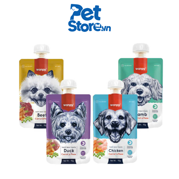 Súp Thưởng Cho Chó Wanpy Tasty Nắp Vặn