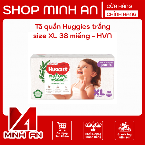 Tã quần Huggies trắng size XL 38 miếng - HVN