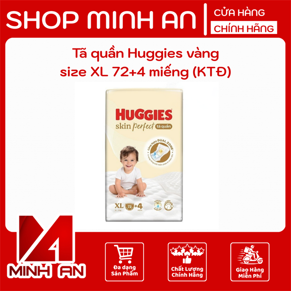 Tã quần Huggies vàng size XL 72+4 miếng (KTĐ)