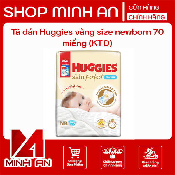 Tã dán Huggies vàng size newborn 70 miếng (KTĐ)