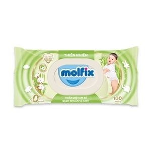Khăn ướt Molfix thiên nhiên sạch khuẩn 100 tờ