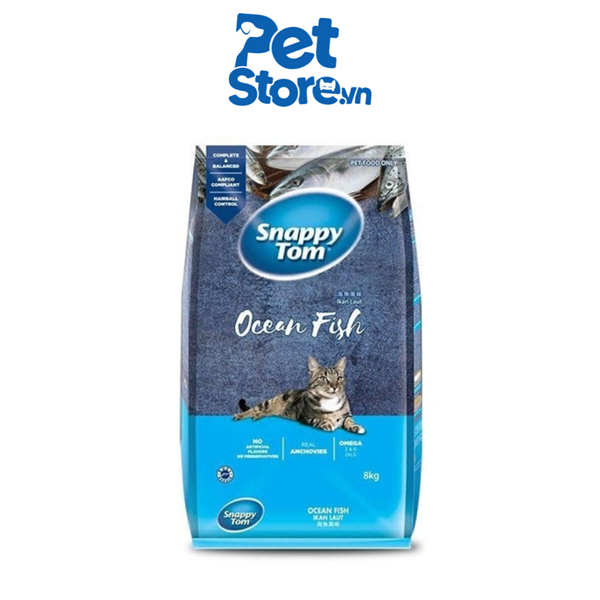 Thức Ăn Hạt Cho Mèo Snappy Tom - Vị Cá Cơm Sấy Cá Biển 1.5kg