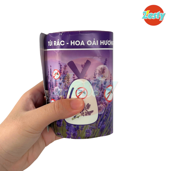 Cuộn 50 Túi Rác Dây Rút Hương Oải Hương – Khử Mùi, Siêu Dai, Không Rò Rỉ, Chống Muỗi